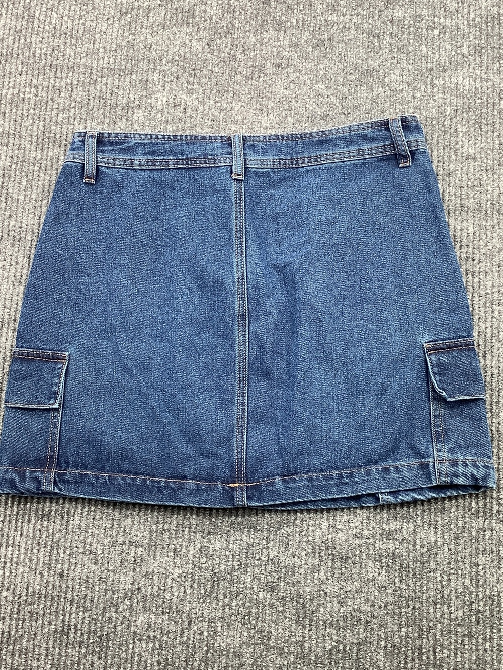 TGLA Denim Cargo Mini Skirt in Blue - Picture 2 of 5
